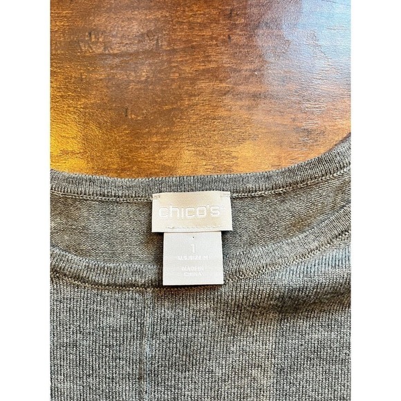 Chicos Cashere Blend Long Sleeve Pull Over Crew Neck Soft Cozy Simple Sweater M - Picture 2 of 6